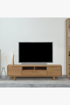 Masivní dubová obývací stěna , barva bianco , Obývací stěny- 1 2