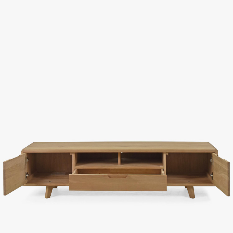 Masivní dubová obývací stěna , barva bianco , Obývací stěny- 7