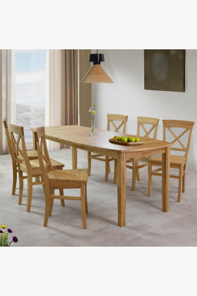 Jídelný set dubový masív pre 6 osôb