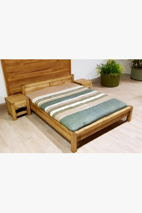 Bukový noční stolek v barvě dub bez šuplíka , Jednolůžkové postele- 1 2