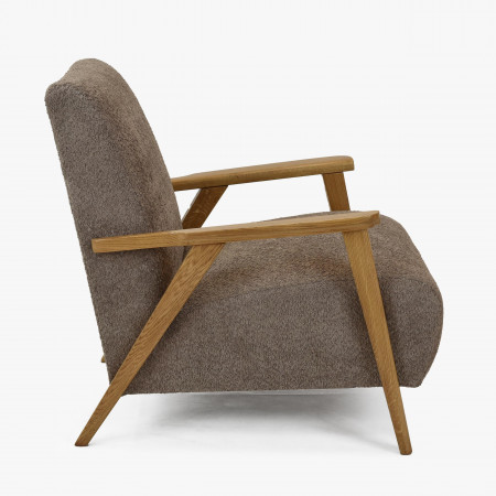 Křeslo z dřevěnými ručkami barva hnědošedá , Křesla ke sedačkám - ušáky- 3