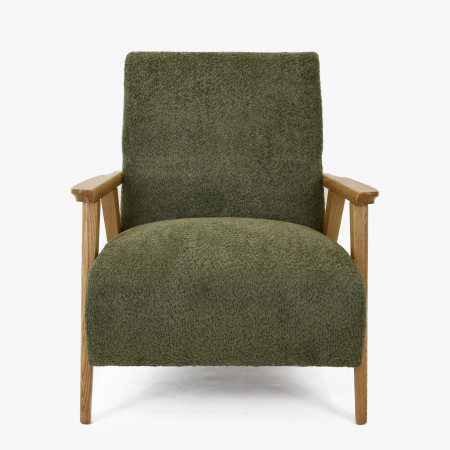 Křeslo z dřevěnými ručkami barva zelená , Křesla ke sedačkám - ušáky- 5