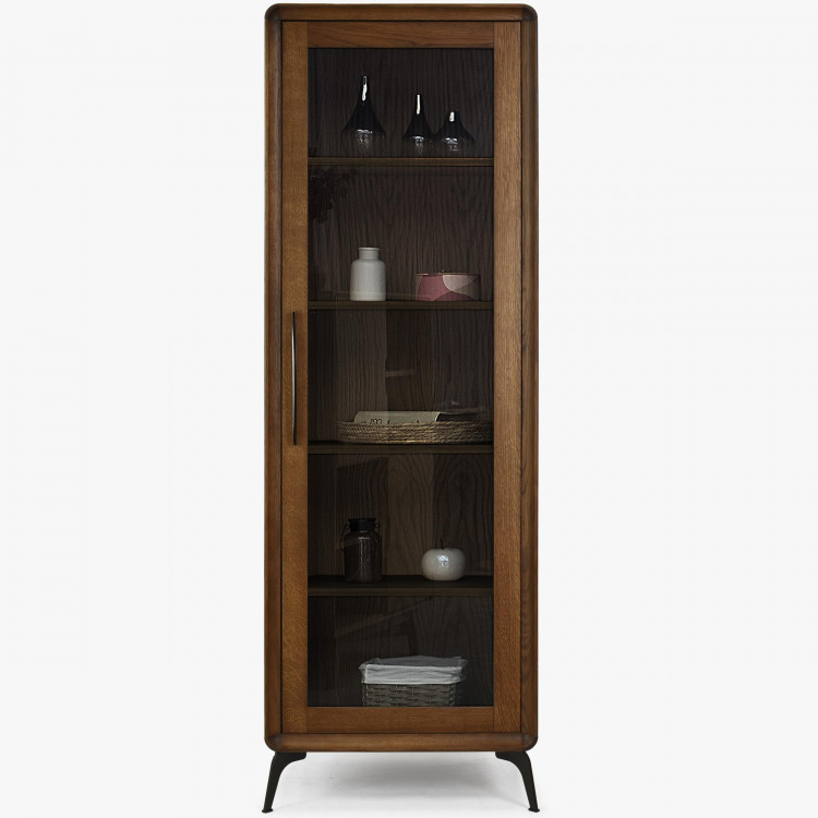 Jednodveřová vitrina Lisabon barva ořech , Vitríny- 4