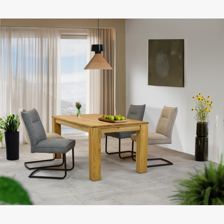 Židle s kovovýma nohama, šedá látka , Jídelní židle- 8