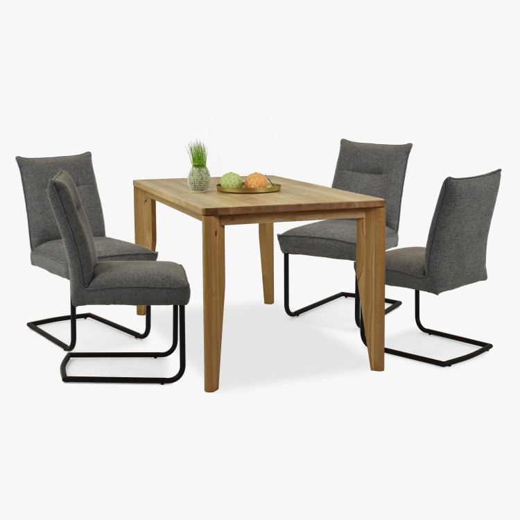 Židle s kovovýma nohama, šedá látka , Jídelní židle- 13