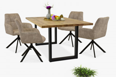 Křeslo s kovovýma nohama a otočným sedákem , Jídelní židle- 9