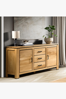 Dubová komoda s černými úchytkami , Komody- 1 2