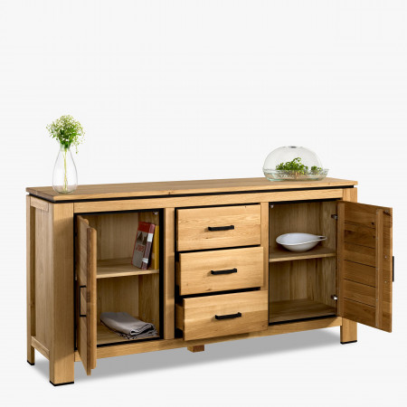 Dubová komoda s černými úchytkami , Komody- 3