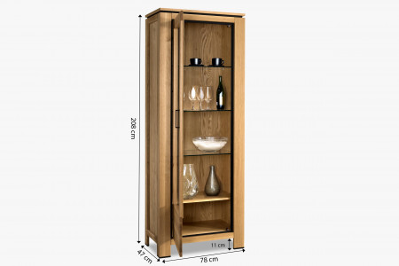 Dubová vitrina jednodveřová - levá , Vitríny- 11