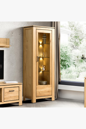 Dubová vitrina jednodveřová - prava , Vitríny- 1 2