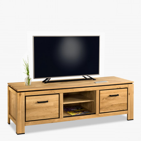Dubová dlhá televizní komoda s černými úchyty , TV stolky, Tv Komody- 3