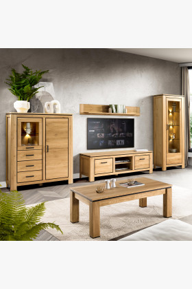 Obývací stěna z masivu dub , Obývací stěny- 1