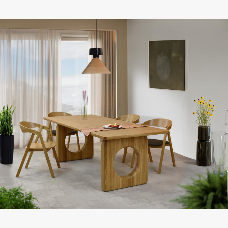 Stohovatelná dubová židle - tmavý sedák , Jídelní židle- 3