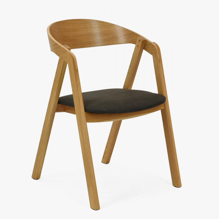 Stohovatelná dubová židle - tmavý sedák , Jídelní židle- 1