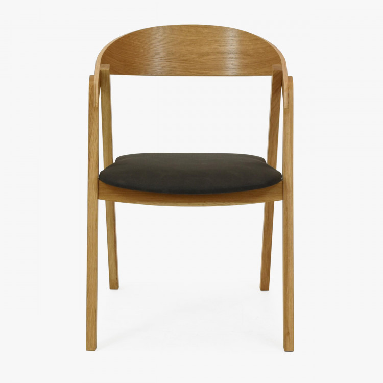 Stohovatelná dubová židle - tmavý sedák , Jídelní židle- 5