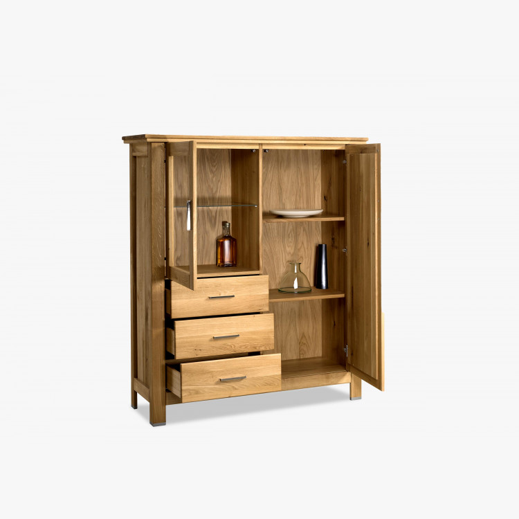 Dubová komoda so sklom, Alexandra 45 , komody - 12