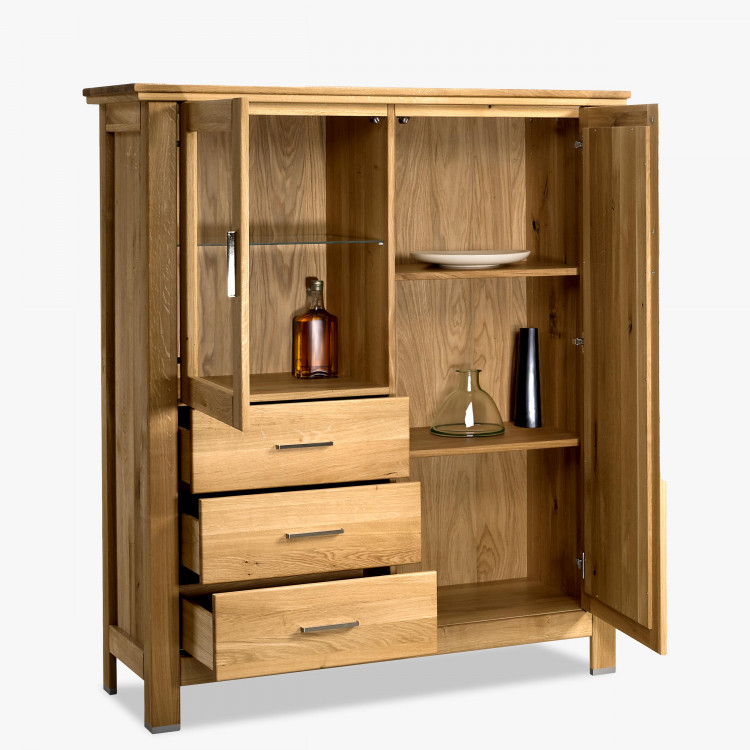 Dubová komoda so sklom, Alexandra 45 , komody - 2