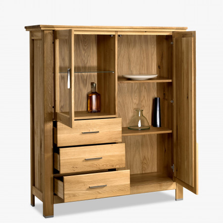 Dubová komoda so sklom, Alexandra 45 , komody - 2