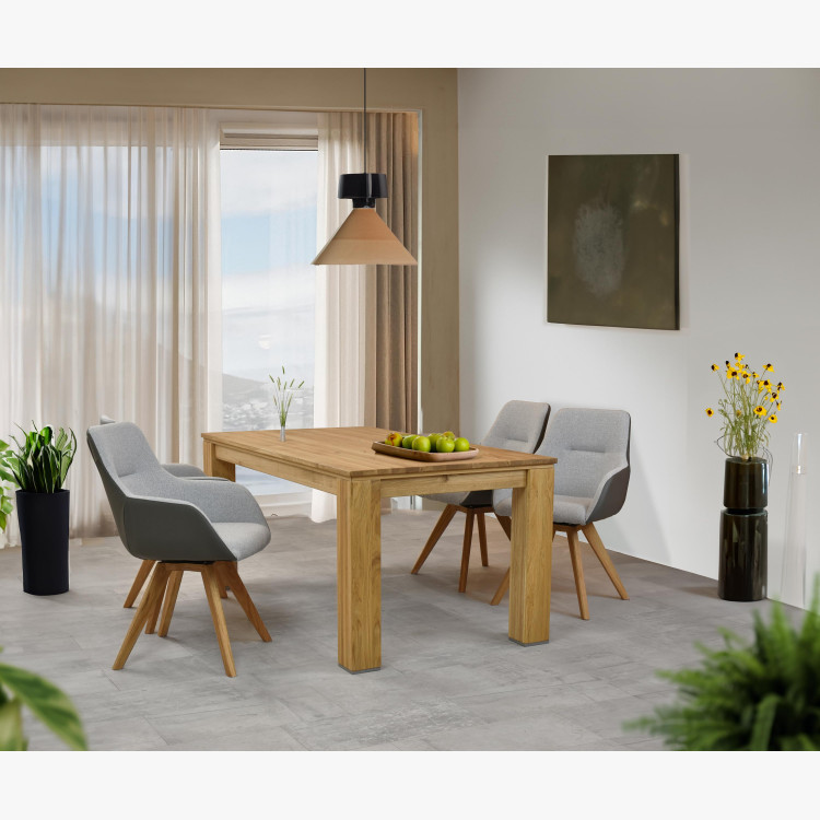 Otočné křeslo s dřevěnýma nohama, antracit , Jídelní židle- 10