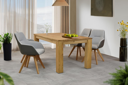 Otočné křeslo s dřevěnýma nohama, antracit , Jídelní židle- 9