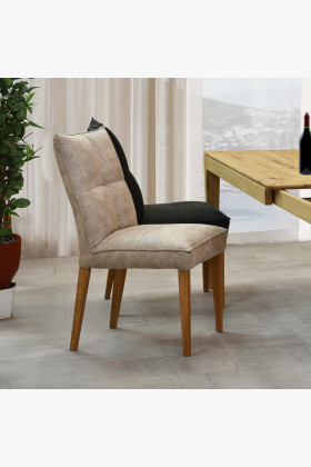 Komfortní jídelní židle Riga šedé čalunění , Jídelní židle- 1 2