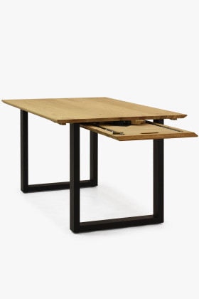 Stůl z masivu dub a rozkladem 140 (+50 cm) x 90 cm , Jídelní stoly- 1 2