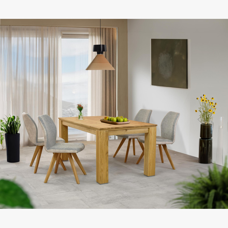 Zelená látková židle s dřevěnýma nohama , Jídelní židle- 9