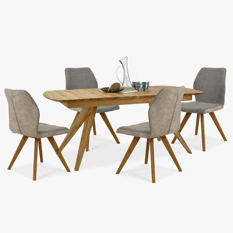 Zelená látková židle s dřevěnýma nohama , Jídelní židle- 10