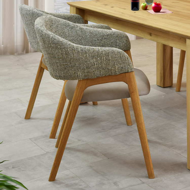 Křeslo s područkami šedé dub , Jídelní židle- 2