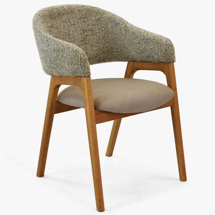 Křeslo s područkami šedé dub , Jídelní židle- 1