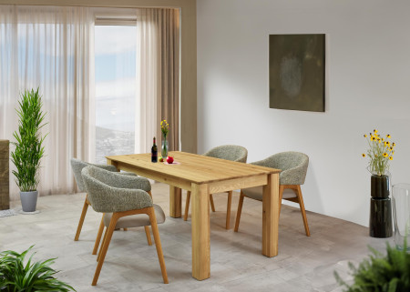 Křeslo s područkami šedé dub , Jídelní židle- 11