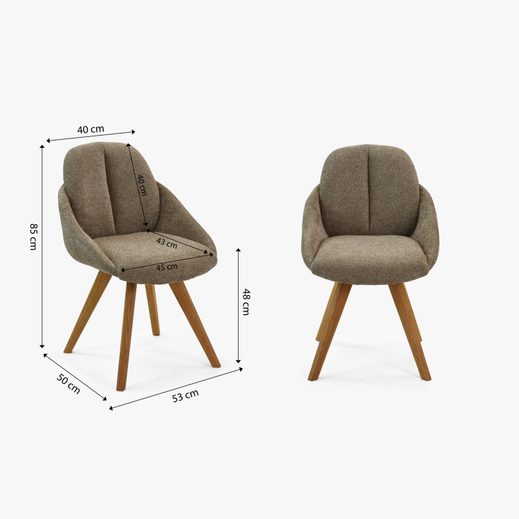 Dubové křeslo hnědé , Jídelní židle- 11