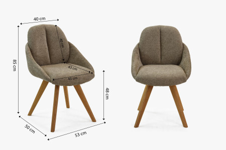 Dubové křeslo hnědé , Jídelní židle- 11