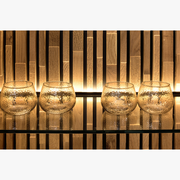 Tv komoda dřevo dub, na černých kovových nohách