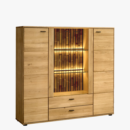 Dubový příborník s dvířky a šuplíky