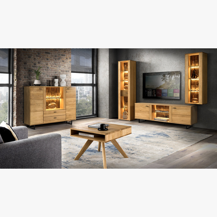 Dubový příborník s dvířky a šuplíky