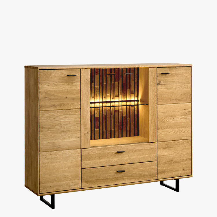 Dubový příborník na kovových nohách