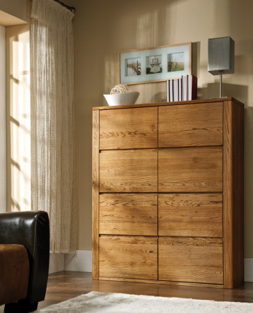 Moderní dubová vitrina, Nice 04 dub ořech