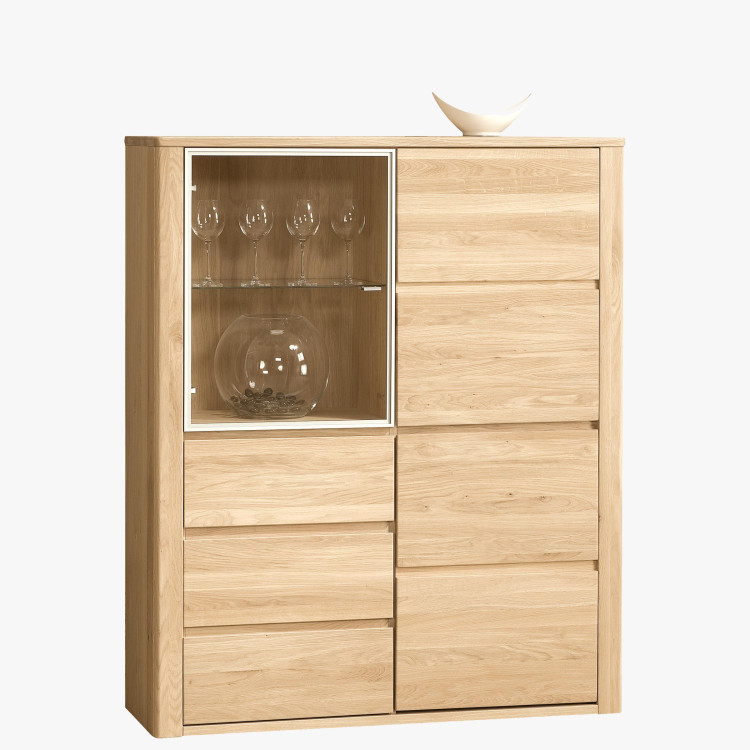 Dubová vitrina se sklem, Nice 45 dub bianco