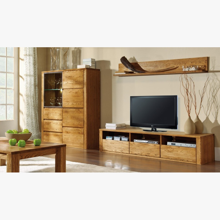 Dubová vitrina se sklem, Nice 45 dub bianco