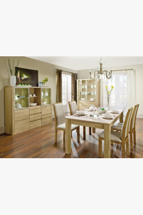 Skleněná dubová vitrina, Nice 05 dub bianco 2