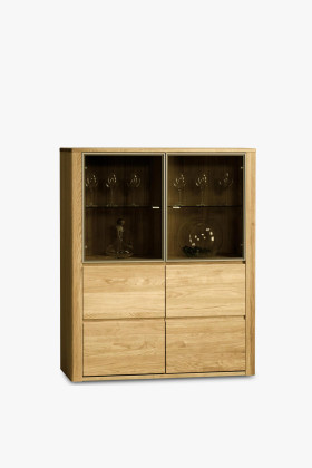 Skleněná dubová vitrina, Nice 05 dub natural