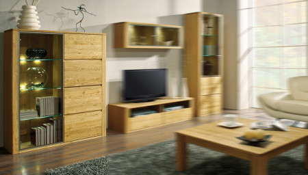 Moderní vitrina do obýváku, Nice 46 dub natural