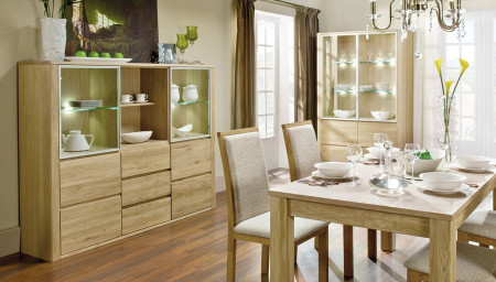 Moderní vitrina do obýváku, Nice 46 dub natural