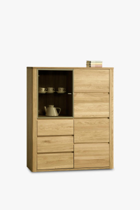 Dubová vitrína so sklom, Nice 45 dub natural