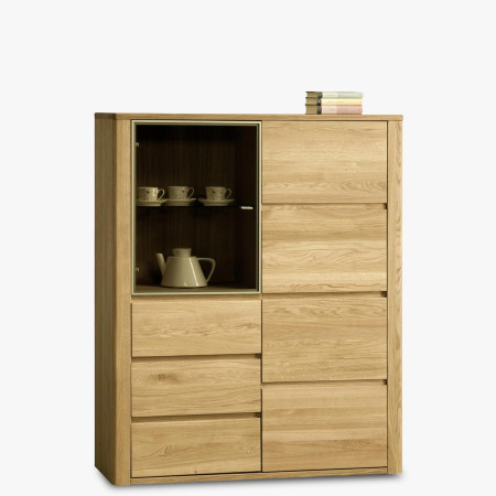 Dubová vitrina se sklem, Nice 45 dub natural