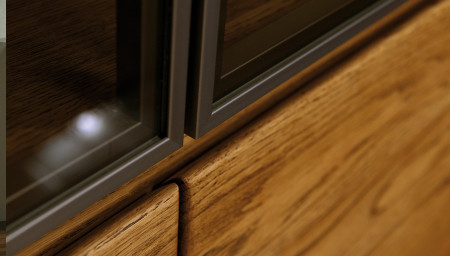 Dubová vitrina se sklem, Nice 45 dub natural