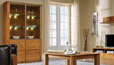 Dvou-dveřová vitrina z dubu, Nice 12 dub natural