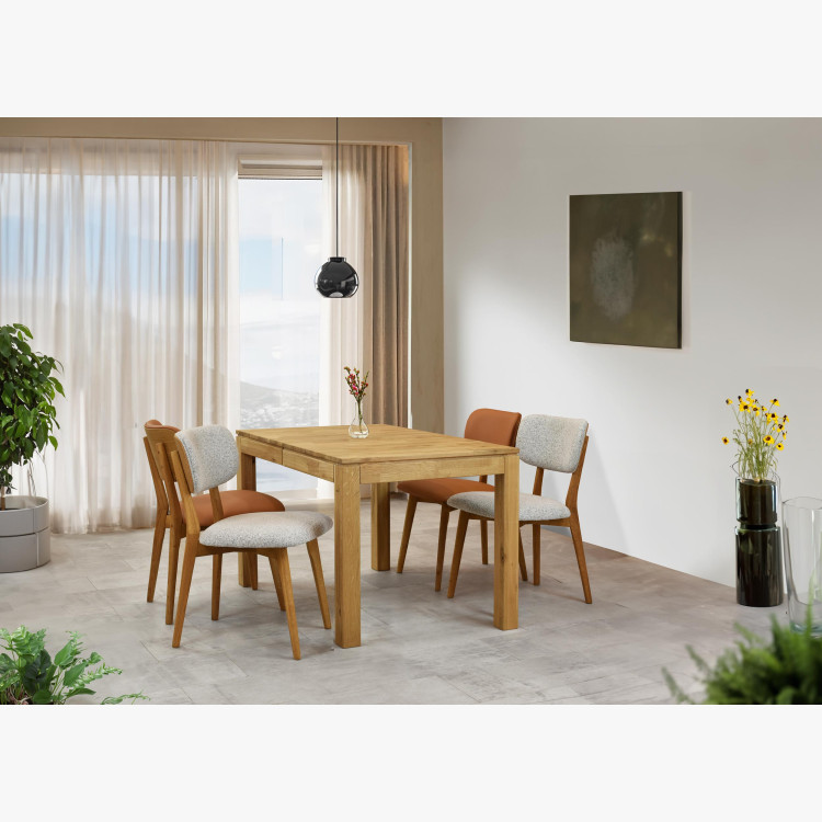 Dubová kožená židle - černá