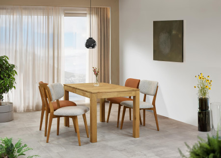 Dubová kožená židle - černá